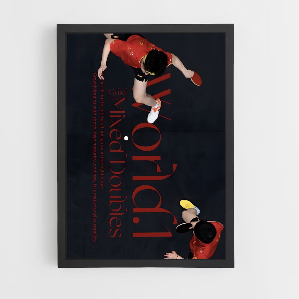Poster Tennis Ébène – affiche Tennis de table (vue 2)